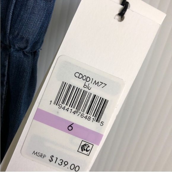 🆕 Calvin Klein Blue Denim Jumpsuit size 6 NWT - Picture 3 of 11